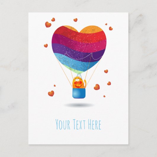 愛ポストカードのネコとバルーン ポストカード (正面)