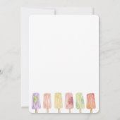 愛ポップ・アートのを込めたアイスカクテルブライダルシャワー 招待状 (裏面)