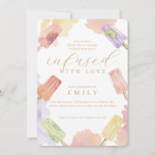 愛ポップ・アートのを込めたアイスカクテルブライダルシャワー 招待状 (正面)