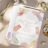 愛ポップ・アートのを込めたアイスカクテルブライダルシャワー 招待状