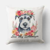 愛マイシュナウツァーフラワープリプー クッション (裏面)