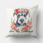 愛マイシュナウツァーフラワープリプー クッション (正面)