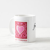 愛マグは永久に押します コーヒーマグカップ (正面左)