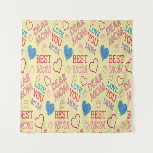 愛ママ幸せな母親の日ママ愛グラフィックパット タペストリー (正面)