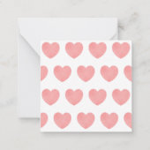 愛ママ文字ピンクの水色ハート ノートカード (裏面)