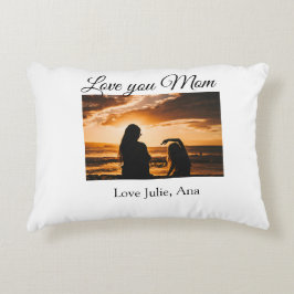 愛ママ母の日を追加の写真名シンプル前 アクセントクッション