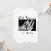 愛ママ母の日を追加の写真名シンプル前 カード (正面/裏面インサイチュ)