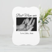 愛ママ母の日を追加の写真名シンプル前 カード (スタンド正面)