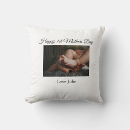 愛ママ母の日を追加の写真名シンプル前 クッション