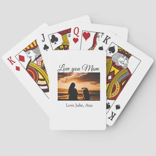 愛ママ母の日を追加の写真名シンプル前 トランプ (裏面)