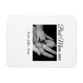 愛ママ母の日を追加の写真名シンプル前 マグネット (横)