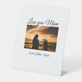 愛ママ母の日を追加の写真名シンプル前 台座サイン