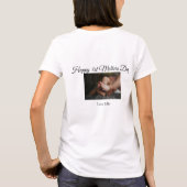愛ママ母の日を追加の写真名シンプル前 Tシャツ (裏面)