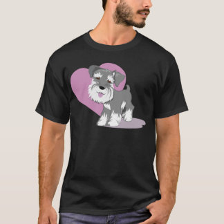 愛ミニチュア・シュナウツァーの子犬のワイシャツ Tシャツ