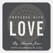 愛ミニマルで作ったグレーブラックスキマーシェフ スクエアシール (正面)