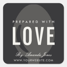 愛ミニマルで作ったグレーブラックスプーンシェフ スクエアシール