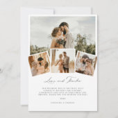 愛ミニマルと感謝していの結婚サンキューカード 招待状 (正面)