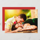 愛ミニマルなバレンタインの写真カード シーズンカード (正面/裏面)