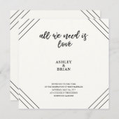 愛ミニマルな白黒 招待状 (正面/裏面)