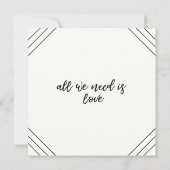 愛ミニマルな白黒 招待状 (裏面)