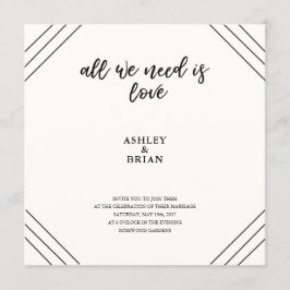 愛ミニマルな白黒 招待状