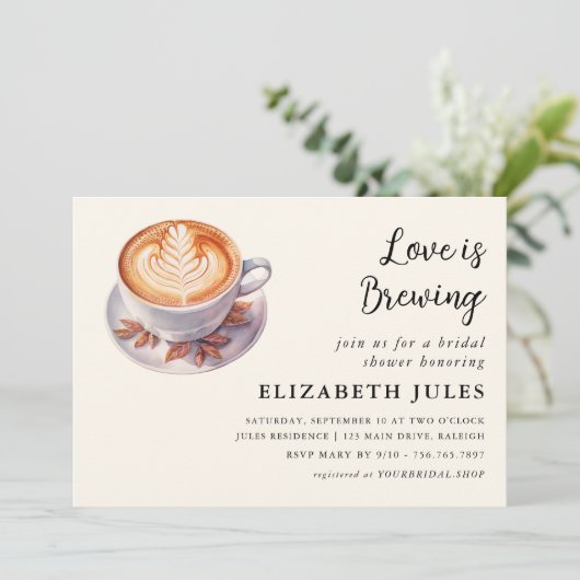 愛ミニマルはコーヒーブライダルシャワー 招待状 (スタンド正面)