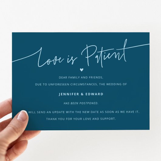 愛ミニマルは患者の更新結婚ティール(緑がかった色) 招待状