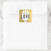 愛ミニマルフェイク金ゴールドスプーンフォーク スクエアシール (バッグ)