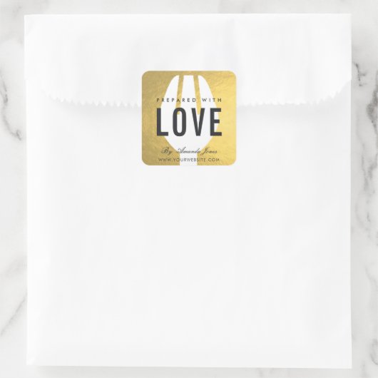 愛ミニマルフェイク金ゴールドスプーンフォーク スクエアシール (バッグ)