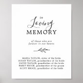 愛ミニマル記憶の葉の白黒メモリアル ポスター (正面)