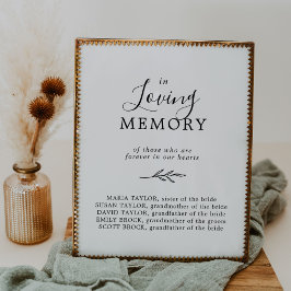 愛ミニマル記憶の葉の白黒メモリアル ポスター