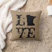 愛ミネソタの州の素朴でシックなバーラップのヴィンテージ クッション (ブランケット)