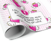 愛メッセージカスタム漫画本スタイルハートギフト ラッピングペーパー (ロールコーナー)