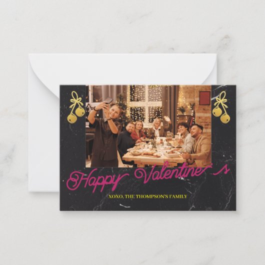 愛モダンあいさつバレンタインデーの写真カード ノートカード (正面)