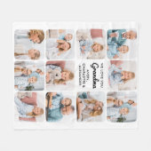 愛モダンおばあちゃんカスタム11フォトコラージュ フリースブランケット (正面(横))