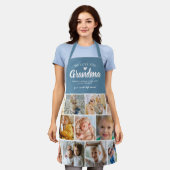 愛モダンおばあちゃんフォトコラージュ エプロン (着用した状態)