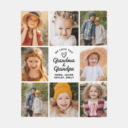 愛モダンおばあちゃんGrandpa Instagram写真 フリースブランケット (正面)