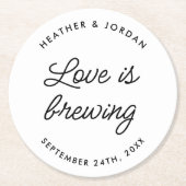 愛モダンが結婚披露宴 ラウンドペーパーコースター (正面)