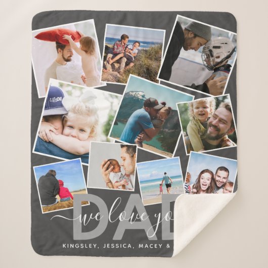 「愛モダンしてる」フォトコラージュパパシェルパ・ブラン シェルパブランケット (正面)