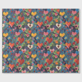 愛モダンしカラフルるハート ラッピングペーパー (フラット)