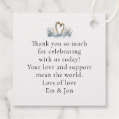 愛モダンする二人の白鳥に感謝結婚する フェイバータグ (裏面)