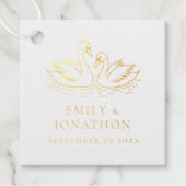 愛モダンする二人の白鳥に感謝結婚する フェイバータグ (正面)