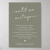 愛モダンする記憶の兆候でセージ結婚グリーン ポスター (正面)