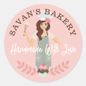 愛モダンで作った女かわいらし性甘味ベーカリー ラウンドシール (正面)