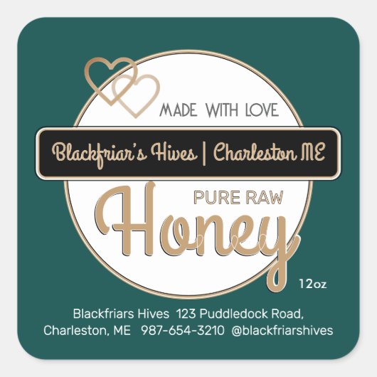 愛モダンで作った緑の金ゴールド脚蜜 スクエアシール (正面)