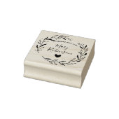 愛モダンで手作りのリーフサークル名前をカスタムする ラバースタンプ (スタンプ)