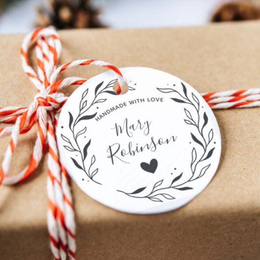 愛モダンで手作りのリーフサークル名前をカスタムする ラバースタンプ