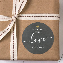 愛モダンで手作りの金ゴールドハート ラウンドシール