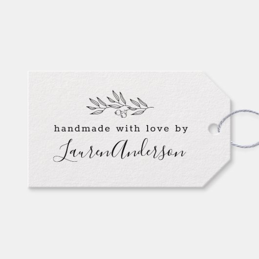 愛モダンで手作りラインアートベリー ギフトタグ (正面(横))