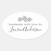 愛モダンで手作りラインアートベリー 楕円形シール (正面)